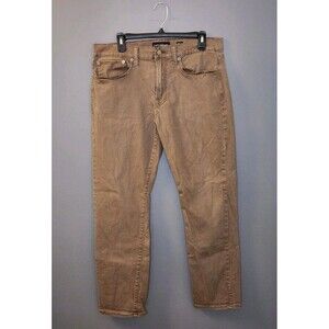 Lucky Brand 121 Slim Straight Jeans Men's 33x30 Brown Stretch Chino Preppy